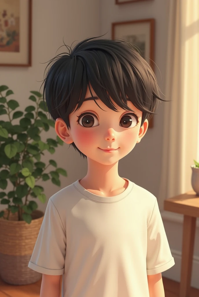 Short brunette hair child
