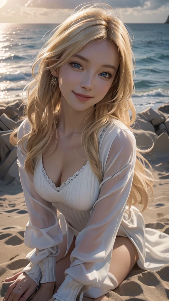 a close up of a woman with a very long hair, flat chest, Side bust, topless, Sexy Girls, The wind ruffles her shirt, Windblown Hair,  with long blonde hair, by Alexander Mann, Beautiful upper body, her hair flowing down, Really great images, Beautiful blonde girl, Very close shot, Revealing clothing, Beautiful model, Beautiful body