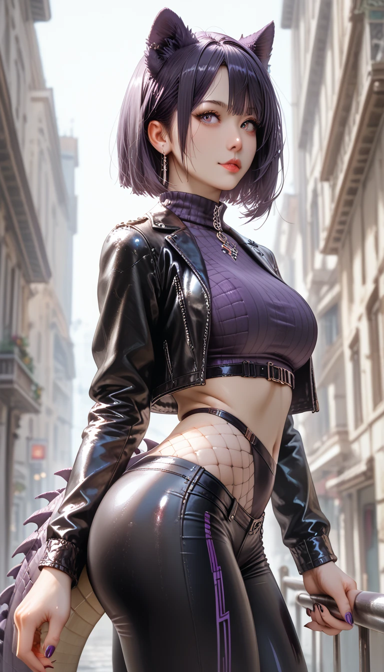 Masterpiece, absurdists, HDR, thin waist, (lace, ruffles, choker, white porcelain skin: 1.3) a woman in black tight legging pants with cuts posing for a photo, ruffles, lace, short sleeves, necklace, woman wearing an outfit [GothGal|better_leggings], big round ass, ass vistapale skin, pink lipstick, better_leggins, perfect butt shape, big round ass,  a woman in black leggings, Woman wearing better_leggings, cowboy shot, on the street at night, high heeled sandal Thin vinyl with black straps, pink hair and straight ponytail with bangs, green eyes, pink ones, red full moon --auto --s2