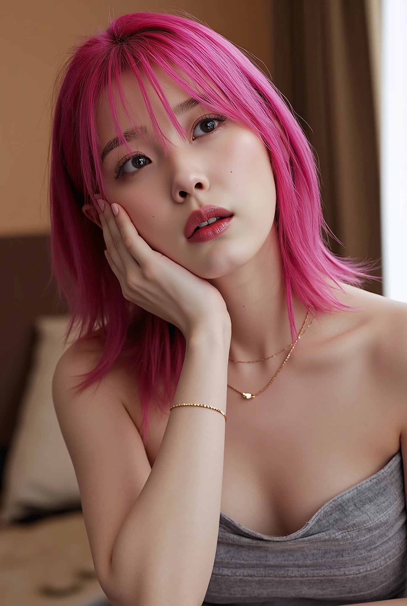 (Browsing Caution:1,4),Mix 4, (8K, RAWphotograph, Highest quality, Tabletop: 1.45), (Realistic, Realistic: 1.37),illumination, night, プロのillumination, photographn mapping, Radio City, Physically Based Rendering, Gradient Brunette, 高品質のphotograph, High resolution, 1080P, (Detailed facial depiction), (Detailed description of the hand), (Delicate CG), Extreme light and shadow, Rich details, (Detailed facial features), (Highest quality), Look in front of you, Highly detailed face, Highly detailed lips,  超High resolution, (Faithfulness: 1.4), photograph, 1 girl, [(sad)],  , Thin limbs, movie, Cool pose, I Cup, Highest qualityな完璧なボディ, photographのような, (1 girl: 1.3), Perfect balance, (Huge, Perfect breasts, Areola),(Realistic, Photorealistic:1.37),One Girl, Cowboy Shot,Professional Lighting, Photon Mapping, Radio City, RAWphotograph、(Photorealistic:1.4)、Octane Rendering、Complex 3D rendering with ultra-detail, Studio Soft Light, Rim Light, Vivid details, Super Detail, Realistic skin texture, Detailed aspect, Beautiful details in the eyes, Highly detailed CG Unity 16k wallpaper, compensate, (Detailed Background:1.2),Highest quality, 超A high resolution, Tabletop, One Girl, One girl,alone, Upper Body,View Viewer, White Background, Multicolored Hair, compensate , Lips parted, Black Lips, eyeliner, Gothic, Goth Girl,((Light on face:1.2)),((movie照明:1.2)),(Photorealism:1.4),((30 piercings in left ear)),((necklace)),((A woman who always smiles)),((nightのプールサイド:1.6)),((Lighting on face:1.1)),((Upper Body:1.2)),((Delicately depicting the face:1.2)),(Very short bob hair:1.5),((Multicolored Hairの色:1.4)),((black colored contact lenses:1.2)),(((Completely naked))),(((nsfw))),(((((Completely naked))))),((((nsfw))))