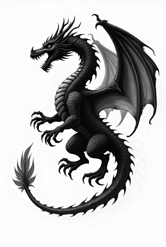 a drawing of Dragon flying with sharp teeth and sharp teeth, Dragonアート, Magnificent pencil illustration, 詳細なDragon, By Adam Marcinski, By Sava Šmanovic, Arthur Pang, Dragon, よくデザインされた雌のDragon, The entire wing appears and opens