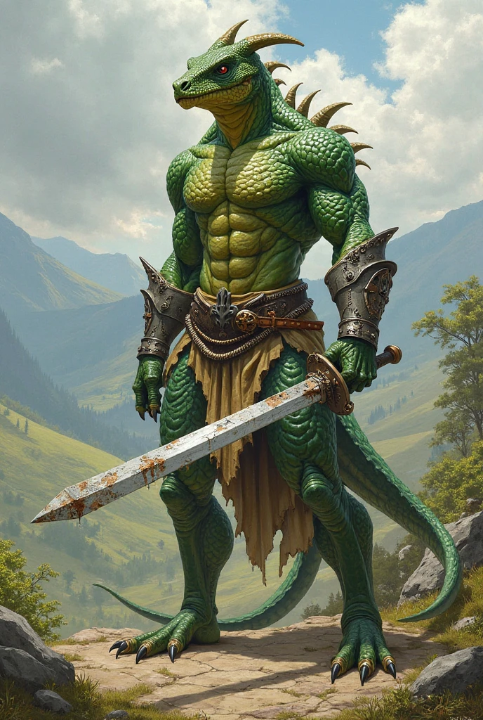 fog:1,3, photography, (expenses: 1,2135), (rough rough skin:1,125) Looks like (bark of tree: 1,235), ultra-realistic shading, anthropomorphic, Olive color, (the Dragon:1,3055), photorealistic, Entertaining, (grin:1.1025), (Edward Gorey:1.3355), Huge pectoral muscles, sports, huge shoulder muscles, tribe, warrior, big biceps, (Loincloth:1.15), (bracelets:1.15), (amulet:1.15), thin waist, slender sports man, strong, sports, the forest, bank, day, summer, hot, sweat