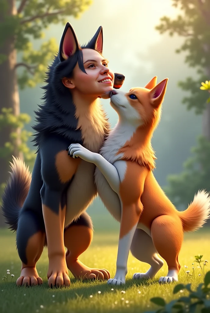 2 mature female dogs sharing an intense and messy kiss, by pino daeni, by reallynxgirl, by chunie, by foxovh, hi res, absurd res, 8k, masterpiece, floating hearts, (fuzzy butt:1.4), (fur:1.4), wide shot, silhouette, best quality, butt focus, hindquarters, (game assets), afternoon, sparkles, good lighting, light beam, floating hearts, ((beautiful dog park)), by roly, (mature feral), wide hips, big butt, (duo), (long eyelashes:1.1), (2 dogs), (tall dog), collie, golden retriever, domestic dog, curled tail, (kissing:1.3), (nose to nose:1.4), (excessive drooling), feminine collar, ear accessory, tail accessory, whiskers, big blocky snout, groomed fur, unique fur pattern, excessive drooling, feral canid, feral canine, feral mammal, canis, eyes closed, feral on feral, food, fruit, (making out), plant, saliva, aggressive kissing, (forced), violent, (angry), (directed motion outline:1.6), (path lines:1.6), (direction lines:1.6), (motion lines:1.7), (motion path:1.6), (motion trail.4), female/female, (girly:1.5), (feral), open mouth, by totesfleisch8, black butt markings, tribalism, french kissing, standing, tailwag, hugging, embrace, (multi nipple), leash, fire hydrant, walking,