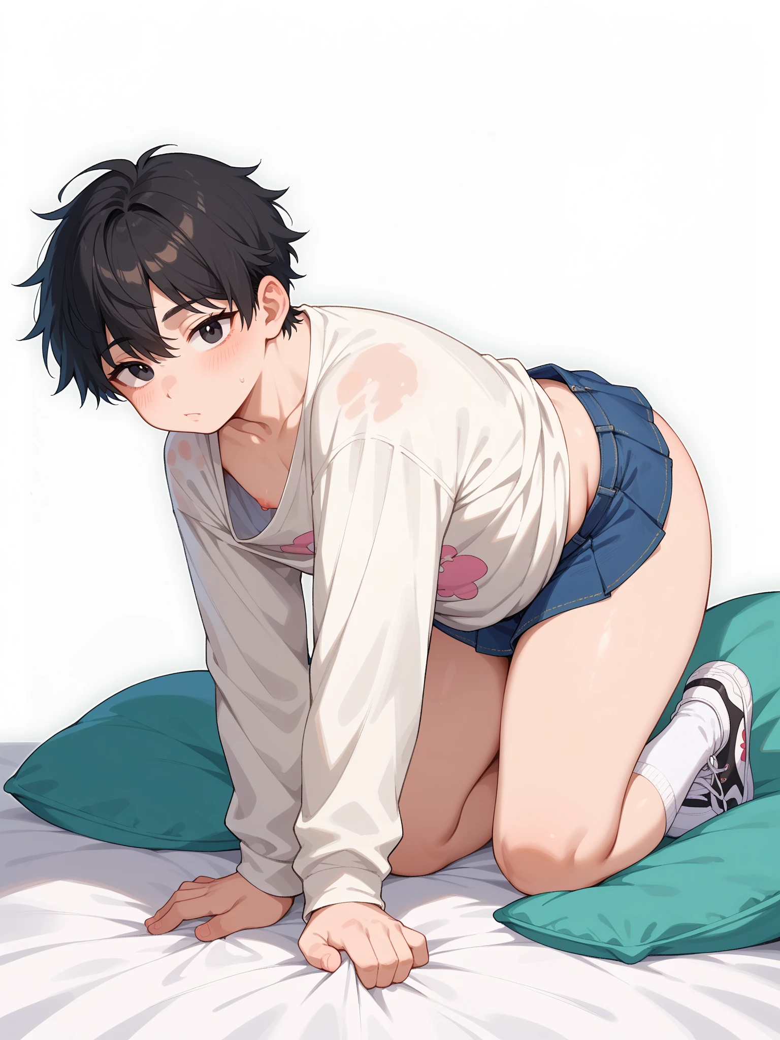 （（短く刈り込まれたBlack Hair、ベリーshort hair、maleの子））, (short hair　, Black Hair, blue eyes、レイプされるmaleの子、male、Flat Chest))、Pillow Humping, , Hentai sex, Hentai,trembling,Excess semen,Perfect Anatomy,(((Orgasm Expression))),panic,Hollow Eyes、Are crying、Watery eye、Anxious expression ,Open your mouth、 Drooling,Open your mouth,