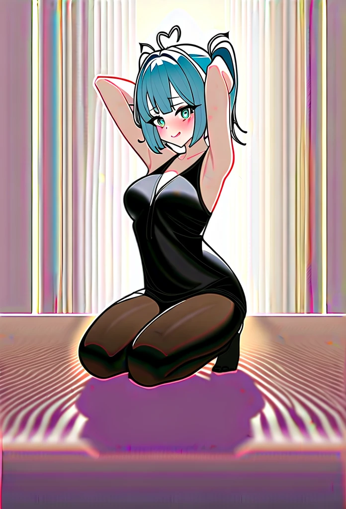 (masterpiece:1.2),Highest quality,Pixiv ,One girl,alone,View your viewers,smile,White background only,whole body,From the side,One knee,,Look to the side、White backgroundのみ,A leotard with glittering embellishments,tight-fitting leotard,Rainbow gradient leotard,slim, Beautiful Eyes,軽いsmile,、No background、White background