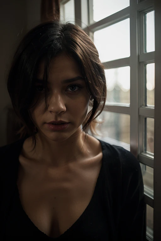 (work of art, photorrealistic:1.4, extremely complex:1.3, radiosity, photon mapping, dtx, 8k), ((((colar closeup, black sweatshirt, humid, [medium breasts:breasts big:0.8])), humid, [skin-detail:freckles:0.7], naturals, female supermodel, age 26), dirty bathroom, ((stone shower, glass shower, to clean)))
