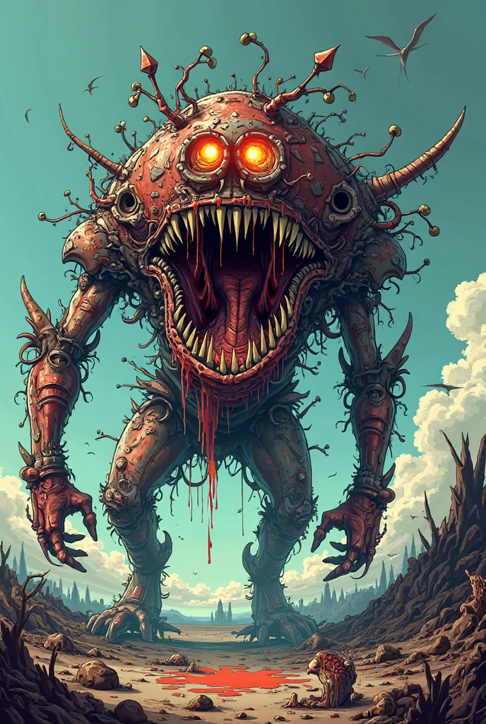 a massive construction machines and worm mouth in a shes alone in the style of shamanic horror lsd art, cold tones, <lora:sdxl_lightning_8step_lora.safetensors:1.0>, <lora:add detail xl.safetensors:1.5>
