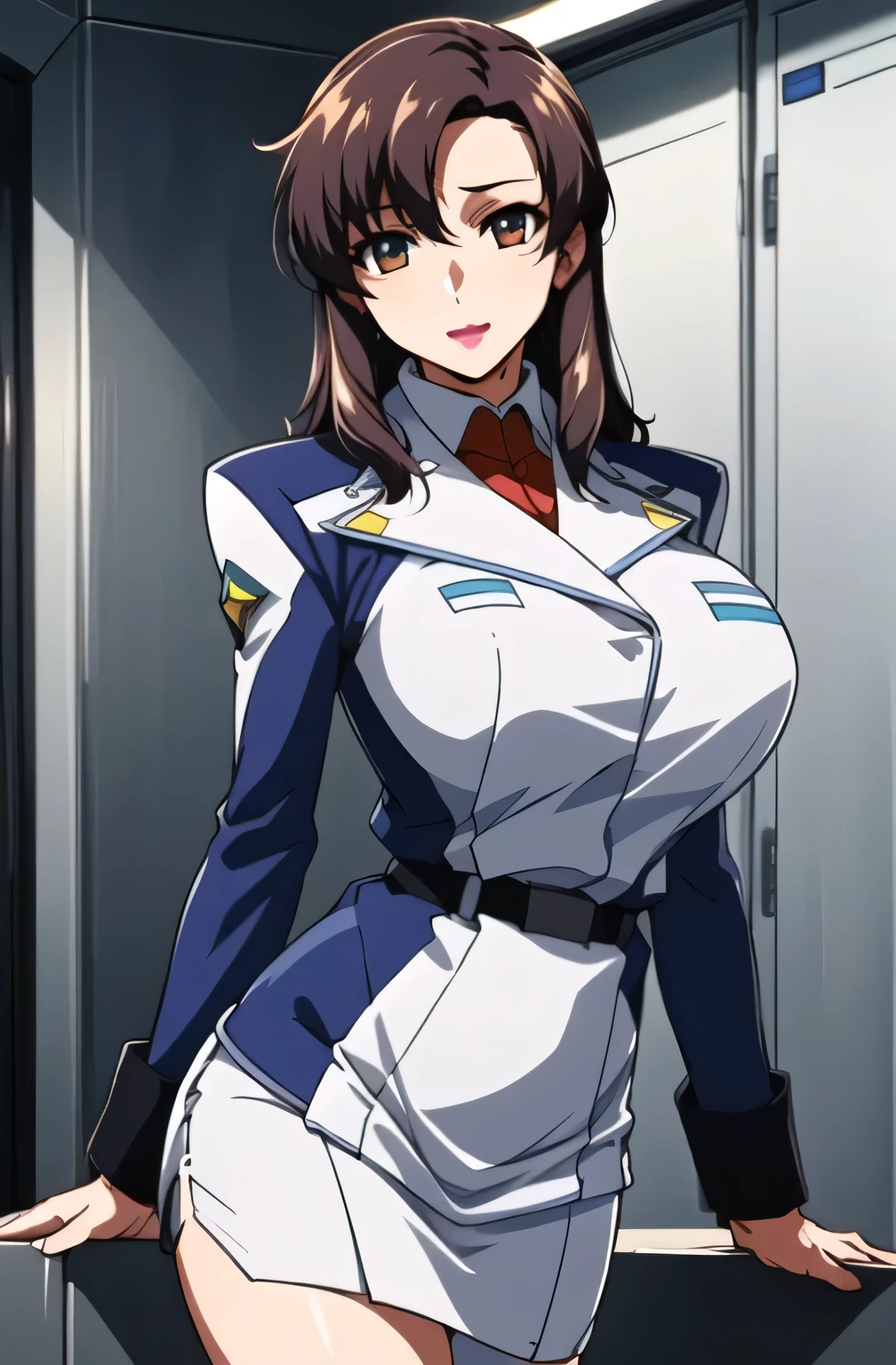  （face more delicately），Please draw big breasts even bigger，I wear long boots that reach to the thighs ，Raped，draw big breasts even bigger breasts，Open the legs and see the blue panties，wet 、I want to see through her skin，，garter belt，                    2-high stockings                                       ，   face more delicately，I want to draw expressions even more delicately on a 40-year-old adult woman，，             If you spread your legs apart, you can see blue panties，            ,  office lady uniform，draw the length of the skirt even shorter {x} Please draw the face more delicately，The skin on the jacket is hidden by the uniform，That's enough for me，draw an expression on the face even more delicately，             simple background    , Please draw big breasts even bigger breasts,even if I have big breasts, draw the length of the skirt that is thin，
military uniform, military,              jacket,                                         blue and white uniform ,draw a shorter micro skirt, my whole body，  
Front hair,Tea color_hair, length_hair,red Eye ,lipstick, offset,
              1 girl, I want to draw expressions even more delicately on a 40-year-old adult woman，,                                         young woman      ,beautiful Finger,beautiful length legs,beautiful body,beautiful Nose,beautiful character design, perfect Eye , perfect face,expressive Eye ,                                    Perfect Balance                                   ,
 ,(Focus on her face),                                       I closed my mouth                         , (Innocent_big_Eye :1.0),light_笑face,
             Official Art,               very detailed CG 、                                 Unity 8k Wallpaper                ,  Full light,colorful,                                      bright          _Front                            _face_lighting,                               white skin,
(masterpiece:1.0),(Highest_quality:1.0),          ,4K, very detailed ,
    Draw the length of the camera, 8k,  High image quality,  High image quality,              absurd:1.2,               Kodak Portra 400        ,               filmgrain  ,          blurry background with sunlight, bokeh:1.2,               lens flare              , (                    vibrant_color:1.2),   プロの    Draw the length of the camera ,
(beautiful,huge_men's white needs:1.4), (beautiful_face:1.5),(Narrow                           _                        waist                        ),