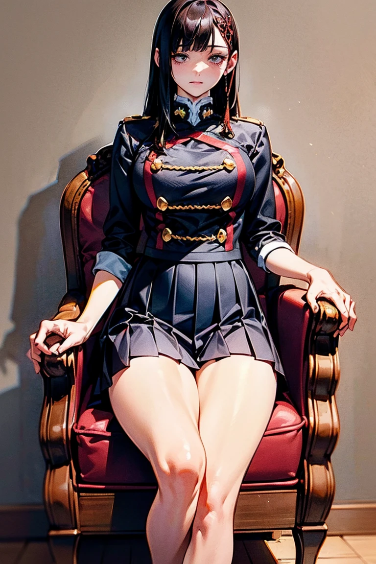 (best quality:1.1), (masterpiece:1.1), Betty Rubble, short hair, hair bow, barefoot, large breasts, thick thighs, narrow waist, looking at viewer, short dress, nice hands,5 toes, black toe nails, Focus full body, (((sit on a chair))), tied ankles together,tied arms,(((barefoot)))