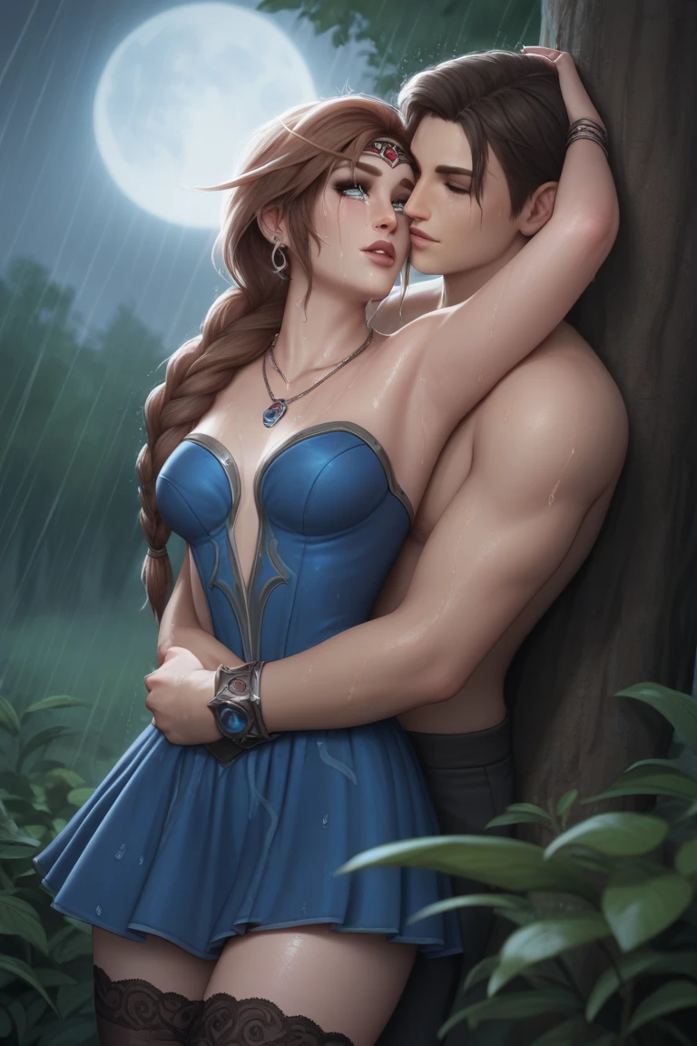 Two 12 years old chubby fat plump boys molesting each other underwater in swimming pool.  (masterpiece),(best quality), illustration, (fantasy:1.4), witch, cute detailed digital art, beautiful face, brown hair, hair up, castle, mountain, dark color long dress, a moon, flowers , paper_cut