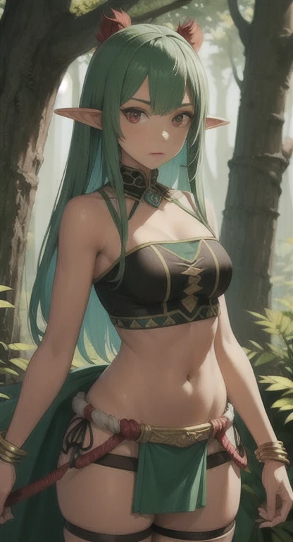 100% accurate, Prehistoric era, tribal elf maiden, loincloth, tribal tattoos,