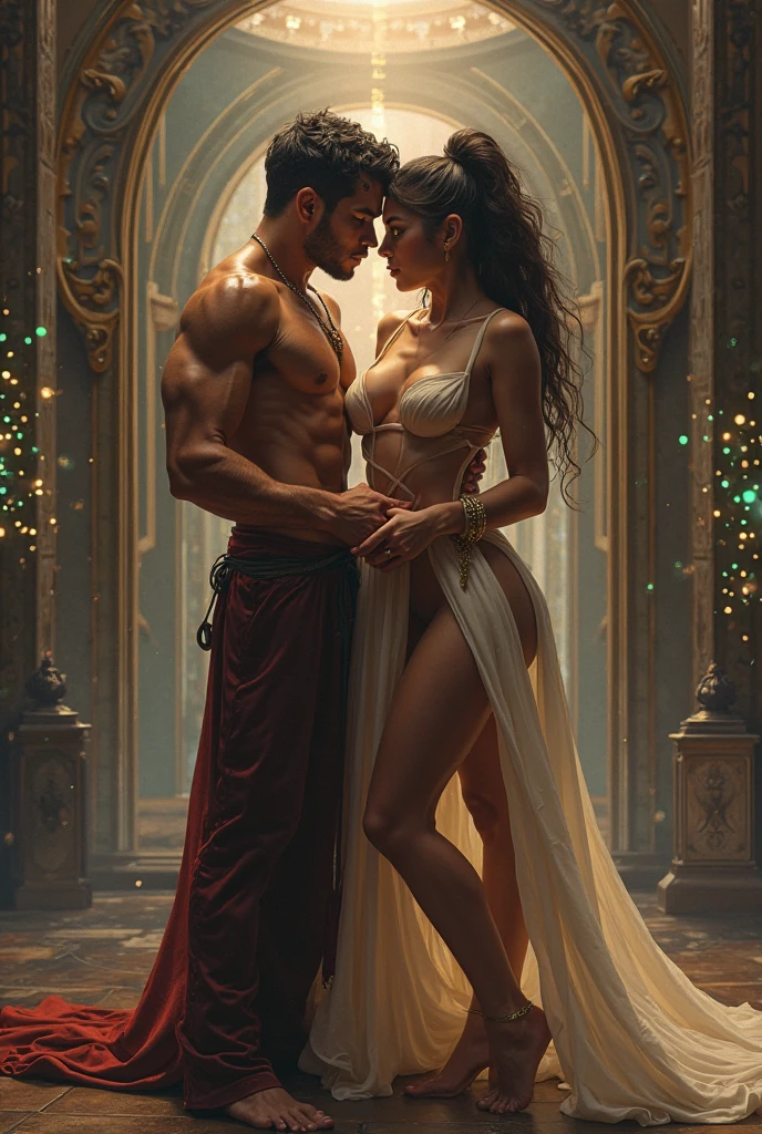 portrait,( 0.75) (one muscular man and one woman, hugging each other))((touching eachother, kissing))((muscular man, pose)) (best quality,4k,realistic:1.37),ultra-detailed,(hot, steamy:1.1),(wet:1.1),(busty:1.1) bhabhi in (satin:0.9) bra,(surrounded by men),(bhabhi's body is fully wet),boys' lust for her body,(luxurious bathhouse setting),(sensual lighting),(intense desire),erotic fantasy,(crowded atmosphere),(enticing),(romantic ambiance),(provocative),(passionate energy),(desire-filled eyes),(seductive pose),drenched skin,(evocative),(sensual whispers),(subtle provocations),(intense longing),(temptation in the air),(arousing passion),(alluring),(steamy bathwater),(sweat soaked bodies),(immersive experience),(intimate setting),(captivating),(uninhibited desire),(captivating curves),(erogenous zones),erotic art direction,(pleasure-seeking),(playful),sculpted physique,(sultry atmosphere),(voluptuousness),(teasing gestures),(provocatively posed),(enticing aroma, fully covered ass, fully covered buttocks, Katrina Kaif) kneeling, spreading legs wide open