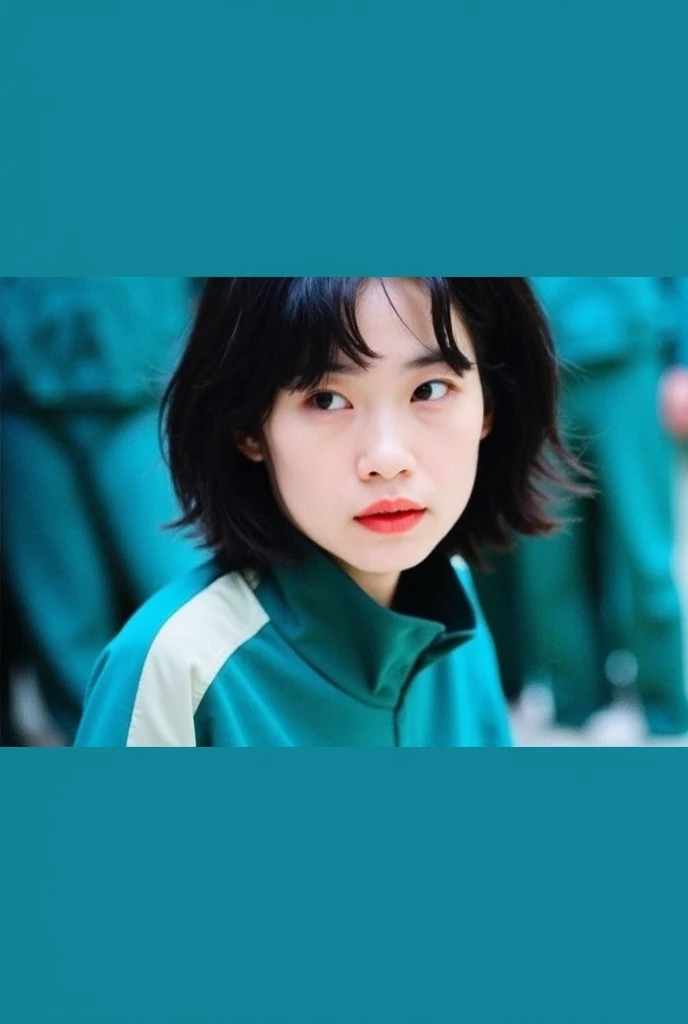<lora:Squid Saebyeok:0.9>, (1girl), (best quality), (masterpiece), (high resolution), (intricate details), (photorealistic), (cinematic light)
solo,jacket,blurry background, realistic, shirt, jacket, v, portrait, double v, blurry, black hair, short hair, simple background, brown hair, teeth, closed mouth, open jacket, (green and blue jacket), lips, looking at viewer, parted lips, male focus, white shirt, blurry background, blue eyes, open clothes, smile, (messy hair), black eyes, track jacket, freckles, looking back, upper body, orange background, long sleeves, yellow background, nose, bangs, pants, turtleneck, indoors, close-up, solo focus, open mouth, plaid, looking up, outdoors, depth of field, looking to the side, brown eyes, black shirt, blue hair, looking away, print shirt, jewelry, white background, striped shirt, earrings, mole, reference inset, day, sun shining, shiny skin, sun flare, (skin spots), (ultimate skin texture:1.4)