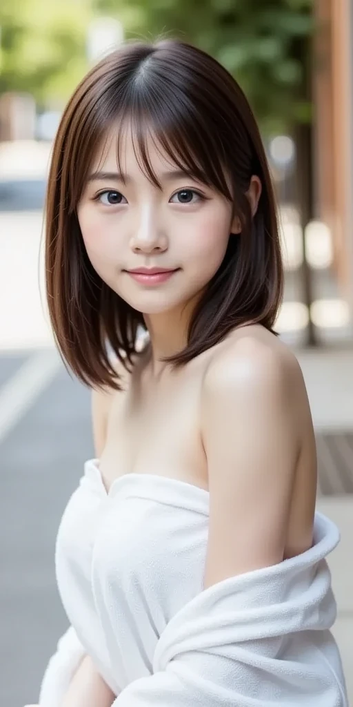 8k,(RAW photo),(best quality, masterpiece:1.2), (realistic, photo-realistic:1.25), ultra high res,
(), very cute 1girl, kawaii, (smiling), (loli), (loli fac4), (plump body:0.9), (little:1.25),
(nude:1.1),
(embarrassed:0.1), (full-face blush:0.1),
(flat chest:1.1),
in street, form below,
free pose,
cowboy shot,
(short hair:1.2), parted bangs, dark brown hair,
Glossy Skin, clear white skin,