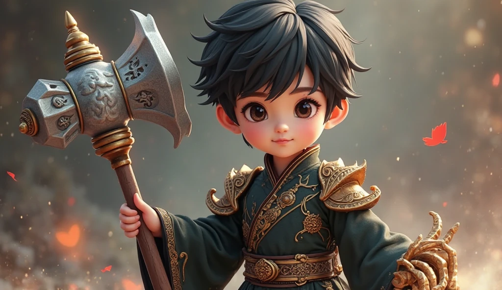 A little boy, Jian, Chen Pingan, Jianlai, standing on the top of the mountain, the sword pointed to the firmament, ten thousand swords Chaozong