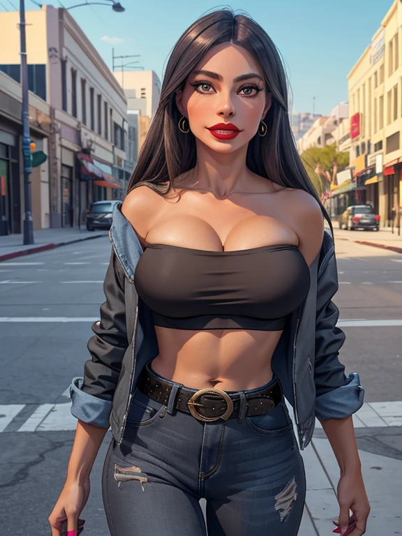 a beautiful woman with a plump figure, large breasts, wearing a green crop top, an open jacket, denim shorts, necklace and accessories, in the city of Paris, (best quality,4k,8k,highres,masterpiece:1.2),ultra-detailed,(realistic,photorealistic,photo-realistic:1.37),detailed facial features,extremely detailed eyes and face,beautiful detailed lips,longeyelashes,volumetric lighting,dramatic lighting,glowing skin,intricate details,vibrant colors,cinematic composition,elegant pose,fashionable style,city street background,paris cityscape