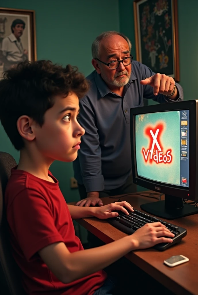 Boys and girls in front of the computer lab