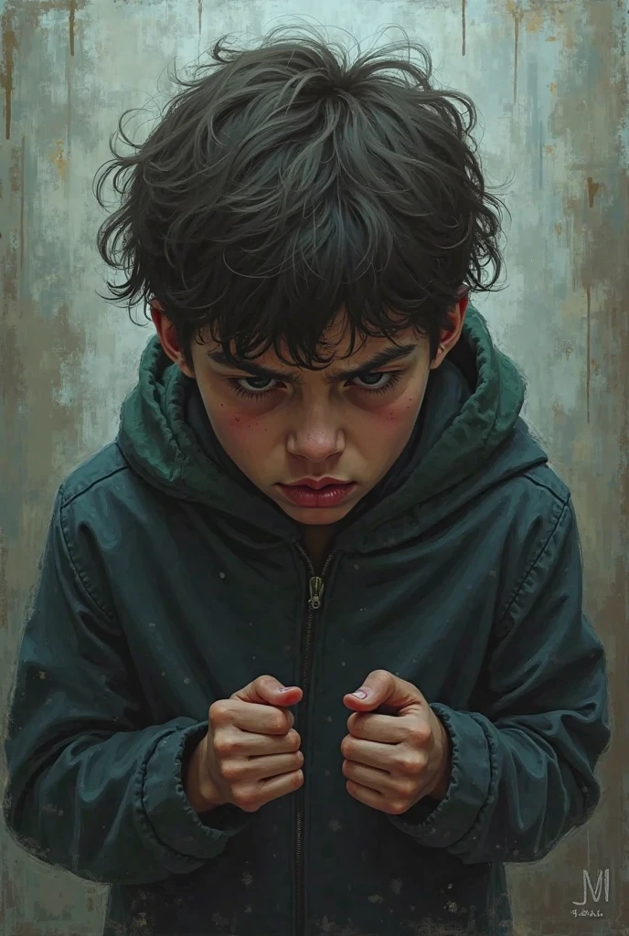 there a young boy wrapped in a towel and looking at the camera, red cloth around his shoulders, boy with neutral face, young boy, young child, glaring at the camera, serious expression, serious face, looking intensely at the camera, close - up portrait shot, looking defiantly at the camera, serious look, serious sad look in his eyes