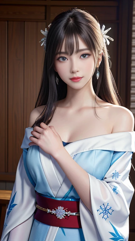 Anime girl with long hair and blue and white dress、Onmyoji、Portrait of an Onmyoji、Official Character Art、Detailed Art of Onmyoji、official artwork、Negao、anime moe artstyle、Danganronpa's Digital Art、Shirabii、Official Art、wife