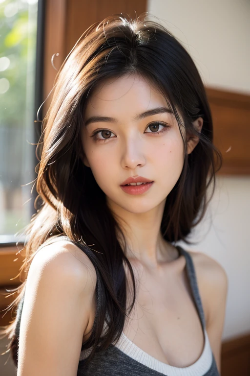 (8k, RAW Photos, highest quality, masterpiece, Realistic, Realistic), (1 female), (The ultimate beautiful Japanese MILF), Highly detailed face, (Perfect Teeth), {{Beautiful Eyes, double eyelid, eyelash, ((smile))}}, Lip details, (Neat brunette bob), The light shines on your face, (Big Breasts), ((White lace bra: see-through:nipple)), (Upper Body), ((background: none))