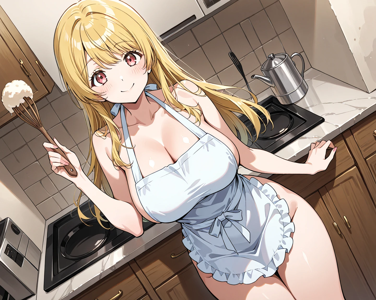 Blonde Gary slut wearing a slutty pink bra being railed in the kitchen
