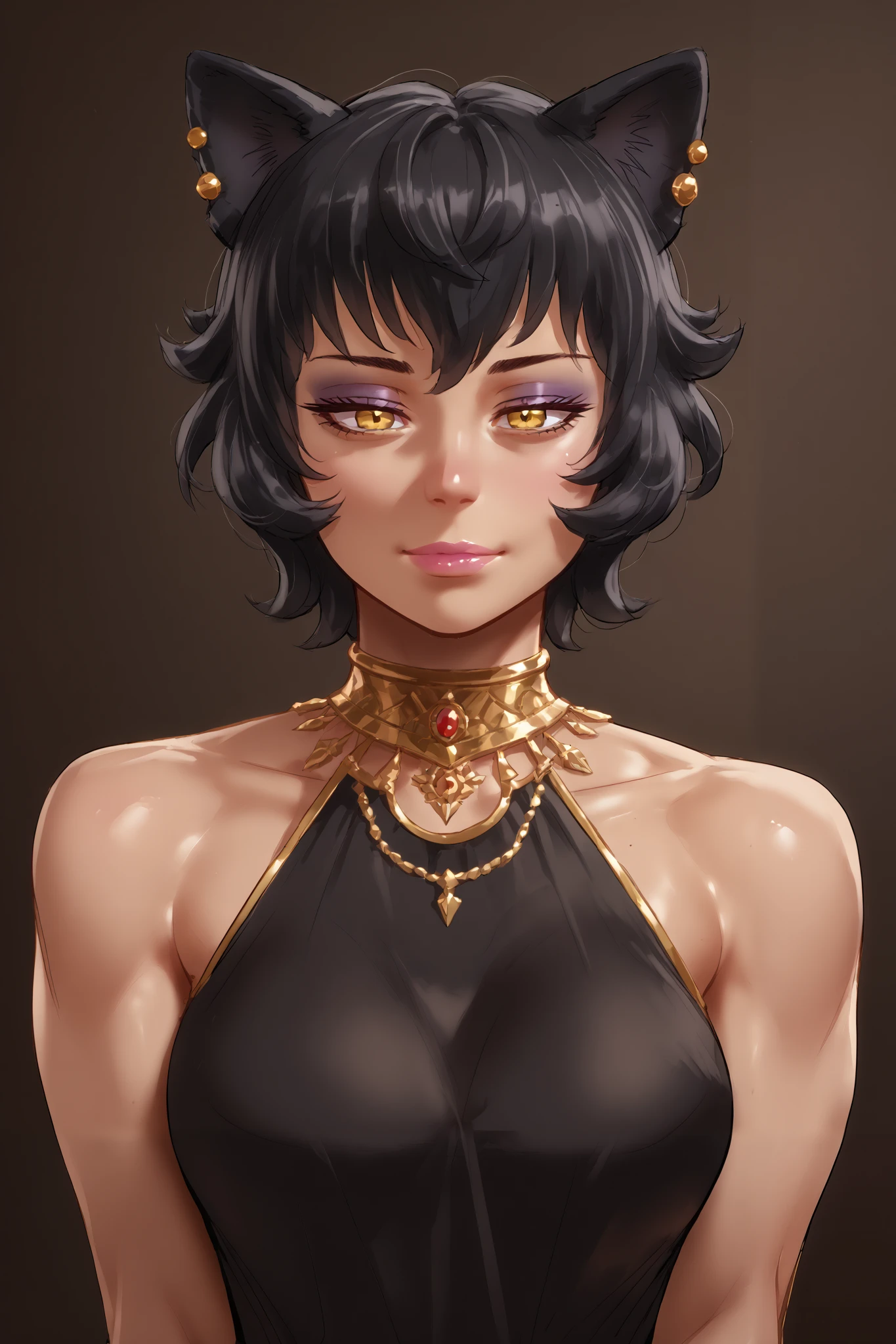 score_9_up, score_8_up, score_7_up,score_6_up, score_5_up, score_4_up,source_anime,rating_questionable, kali belladonna from rwby,deep_negative_pony, olive skin tone, heavy neck tattoo,