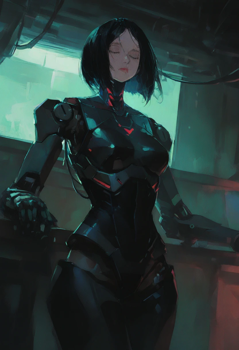 A Mysterious Woman 1.5, Realistic, Gods, Butterfly, Living Room, ((Glow Red Eyes 1.5))), Black and Blue Hair, Short Hair 1.5, Mysterious, (Magic), Perfect Figure, Tight Uniform, Dark Skin, Style Art Germ, Extremely Detailed Art Germ, IG Model, (Best Quality), Ultra Detailed, Ultra Realistic, Octane Renderer, High Dynamic Range, (HDR), 32K Resolution, Super Resolution, Megapixels, Tyndall Effect, Lens Glow, Shadows, backlight, depth of field, natural lighting, hard focus, film grain, mirror hologram, ray tracing, very detailed, fractal art, colorful, most detailed, zentangle, (abstract background: 1.5),