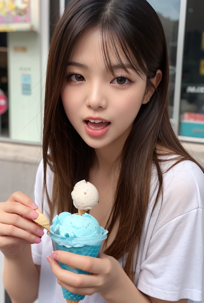 Chirarism Tongue Out, Licking ice cream