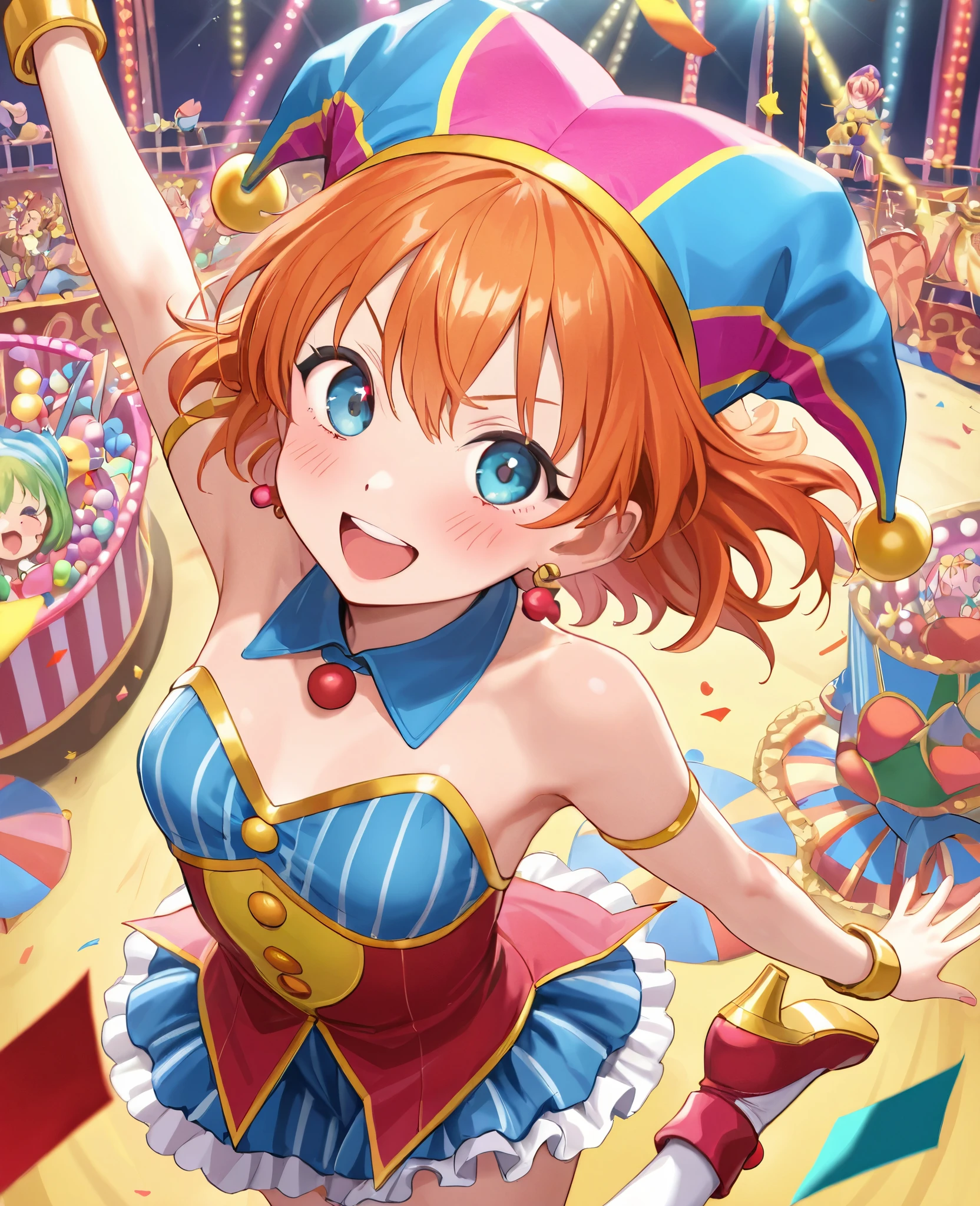 CIRCUS, CIRCUS,masterpiece,8k, Best Quality ,,colorful,Jester Sonnet, please laugh for me, for you , please laugh for me, for you , When will the day come when we can really laugh and talk、