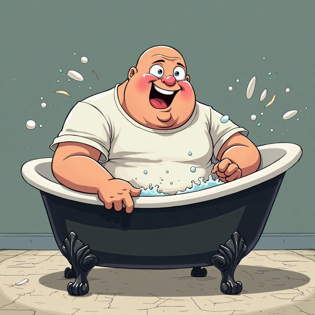Despicable Me (the one from the movie) in a towel coming out of the shower