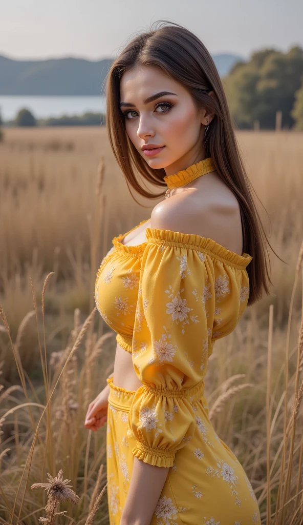 (((medium shot)))a stunning detailed background (A vibrant flower field with rows of multicolored blooms),, mid age, milf, dark theme,masterpiece, best quality, realistic, photo of fit sexy naked brunette 30 year old with a flower in hair (madison-4200) girl(facing front Looking at viewer, small waist, medium hips, (big natural breast,) dark areola, dark nipples,), ( beautiful very long:1.5 light green , Fluorescent Yellow, Retro curls hair:1.5, Peach lips,) flicked, detailed face,:1.5 detailed body, full body, intricate, High Detail, Sharp focus (perfect female form, perfect face:1.5, beautiful eyes,:1.5 eyeliner, expressive eyes, amused expression), light sensual smile, ,
((perfect eyes)), (detailed pupils) long shot, , depth of field, perfect nipples, highly elaborate areola,(((medium shot))) (realistic:1.5)(see-through (Fluorescent Green), theme dress coat <lora:NG73mix:0.8>qingsha3