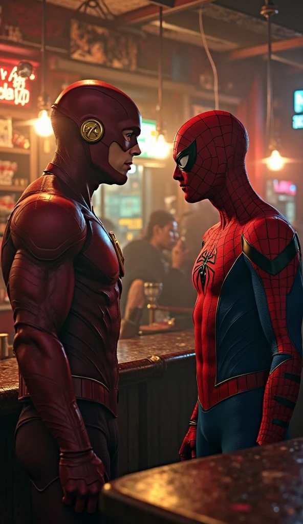 Spider-Man with the gold suit vs Red Skull