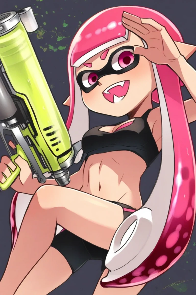 Splatoon,Embarrassed,semen,Squid Girl,pajamas,Big Breasts
