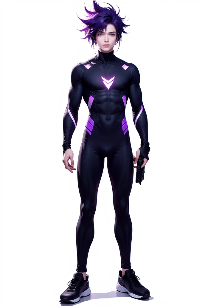 Half body focus photorealistic handsome hunky fractal masculine Cosmic Boy.. wearing a Violet amethyst transparent crystal chrome glass super suit , look at camera, detailed face parts,, studio as background, Freestyle Pose, Happy Expression, perfect ???????, symmetric body,, 18 years old,  :: high detail, a lean athletic body, realistic, human skin, extremely detailed fingers,  chad chin,, masculine, human skin, (eyes contact), gorgeous, Attractive. super bulges