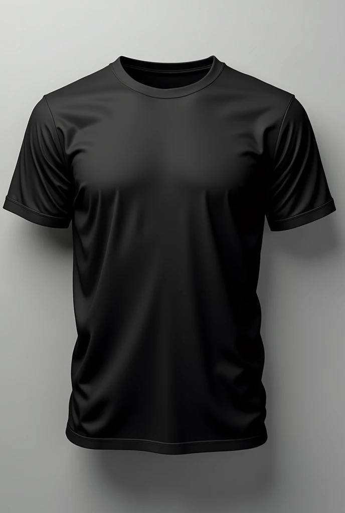 I need an image of two black t-shirts seen from the front and back with a white background
