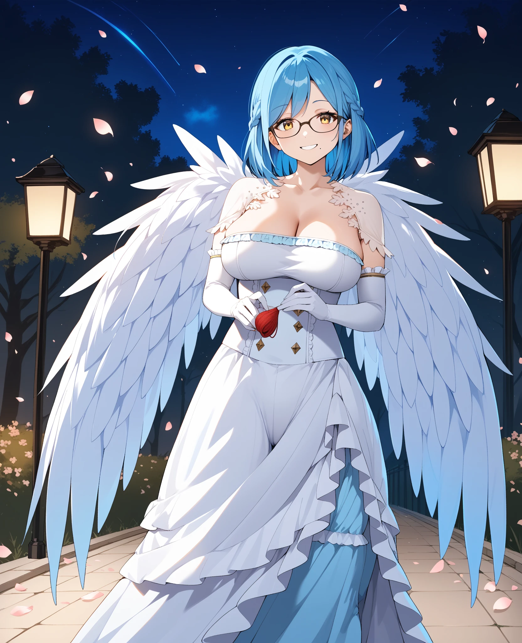 eleonora bonnefoy, sexy, (doggy style: 1.2), table top, (penetration: 1.2), silver hair, blue eyes, glamorous body, angel wings, (big breasts: 1.6), beautiful cleavage, (white elbow gloves), ((luxurious dress, pure white)), wide hips: 1.2, big ass: 1.3, (fluttering in the sky, flying in the sky sexy pose, big), (four fingers, one thumb), (shooting, front, from below), (sky background, clouds, sun, bird, in the sky), (ultra-detailed animation, 32K ultra-high quality, masterpiece)