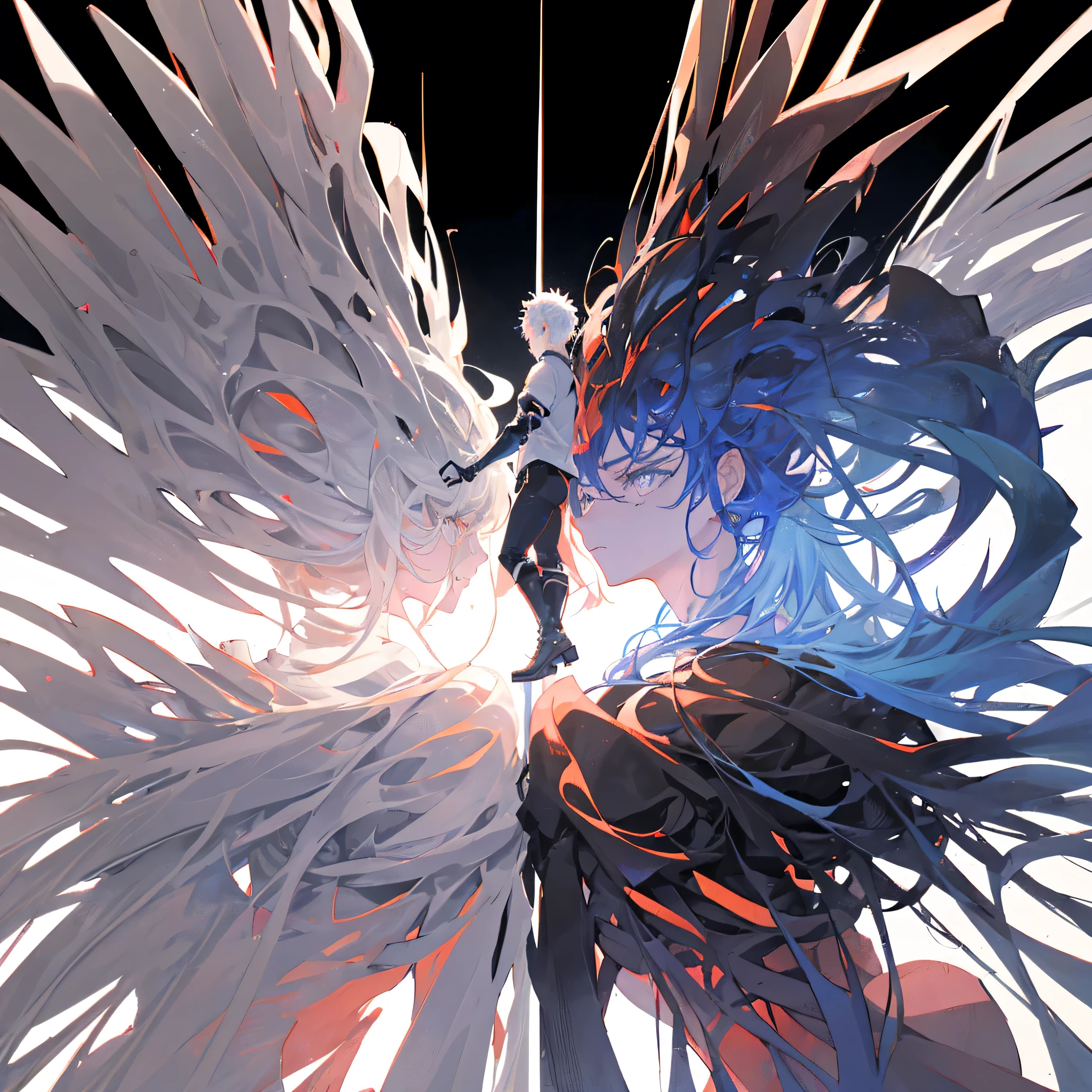 leaning front with hands out in the air,from upper view,(masterpiece, highest quality, official art:1.2), (flat color:1.5),(colorful),looking at the viewer,1 girl,alone, white background, ,(2D:1.5) ,NSFW, see through dress,translucent dress