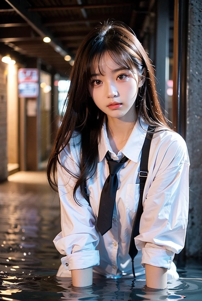 Raw photo, highest quality, masterpiece:1.2), highest quality, figure, Very detailed, Fine details, High resolution, wallpaper, Perfect dynamic composition, (Detailed high quality, Realistic depiction of eyes:1.3)、A woman who has been and has her hands tied、Arms wrapped around his back, hands tie behind back, Put duct tape over your mouth、Inside a beautiful hotel room at night、Crouching on the floor、Outside the window is a night view、 With legs wide open、(White underwear、Panty shot)、Blue Short Sleeve Blouse、(Tartan plaid pleated skirt)、whole body、The whole thing faces forward、17 years old、High school girls、Wearing loafers、Wearing knee-high socks、Beauty、Well-formed face、Make your eyes even、Beautiful black hair、Has bangedium build、Well-balanced proportions、Beautiful legs、Fresh face、Beautiful scenery、, Surrealism, cinematic lighting, first-person view, f/1.2, Nikon, cowboy shot, 8k, masterpiece, 8k, UHD, award winning, best quality, highres