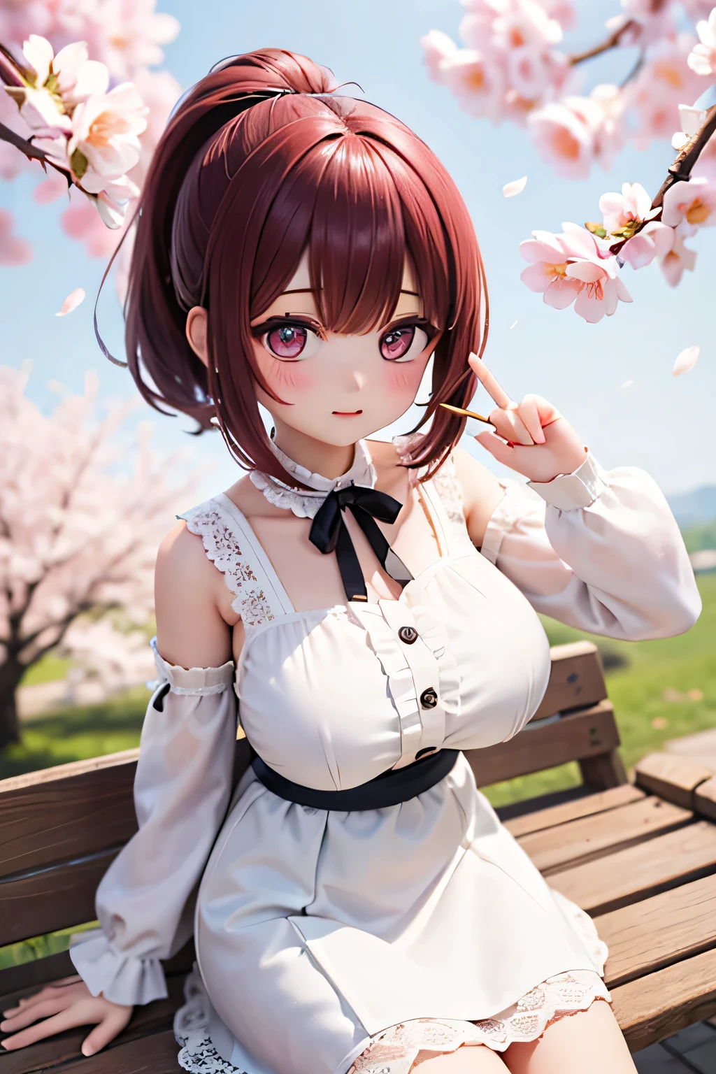 Highest quality、high resolution、(high image quality:1.3)、masterpiece、Detailed Background、highly detailed face、detailed eyes、age beauty、(huge breasts:1.3)、(Normal number of fingers:1.3)、anatomically correct、perfect body line、Bright-colored hair、Braided bob cut、Vernal Equinox Day、Cherry Blossom Festival 、 a calm afternoon 、the fluffy spring breeze gently swings cherry blossom petals in full bloom、with lace on the collar and sleeves for a girlier atmosphere、under a cherry tree in a corner of the park、fun atmosphere、glasses、big smiles、
(two girls enjoying three-color dumplings stuck on skewers:1.5)、
The design with a fluffy, spreading silhouette that swings lightly every time you walk is spring-like Complementing {x} A single petal that flutters softly touches her hair as if gently coloring her happy moment、People who rejoice at the arrival of spring々light pink and white pearl accessories for a casual and elegant impression、with the light pink world enveloping the area、gentle pink or white flower pattern dress、fluffy silhouette、lace on the collar and sleeves make it a girlier atmosphere、gently wrap the slightly chilly spring breeze、Cherry blossom colored ribbon hair accessory、when you put them half up, their hair flutters in the spring breeze and it's cute、hair flutters in the spring breeze when worn in a ponytail or half-up for a cute、slightly cherry-colored blush and、The girl quietly enjoyed cherry blossoms and dango as if she just loved this moment、Like a spring fairy、cute