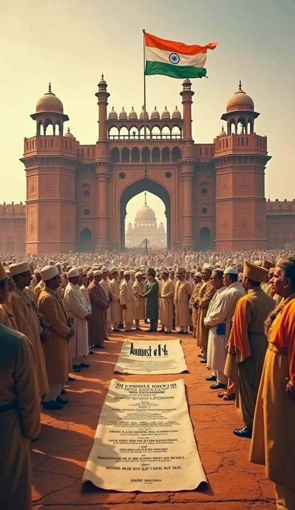 Happy independence day in India lal kila in front and Muslim's crowd the cap which i wear