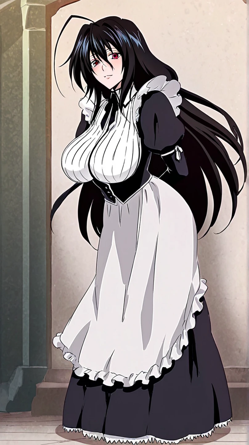 Dorohedoro Style, Albedo from Overlord, sexy girl with black hair and white horns, big huge tits, white sexy lingerie, white stockings, white long gloves