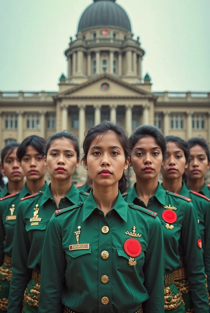 The student Janata movement formed through the anti-discrimination student movement in Bangladesh resulted in the fall of the ruling government. They now stay up all night in organized groups to protect all the people of the country from any evil forces by snatching the victory. Make a beautiful image by modifying everything. Show the realistic of the picture like Bangladeshi. Please into the image you remove their school/college bags. You add some protective tools