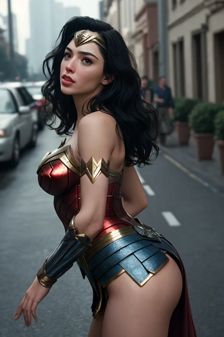 (masterpiece), best quality, expressive eyes, perfect face,(Gal Gadot open thighs),(womder woman squatting),(shoot from below),((too dark pubic hair)),coverd nipples,Aegean sky,