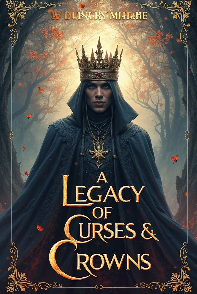 Legendary and Lady, written in gold with a background of red foliage

