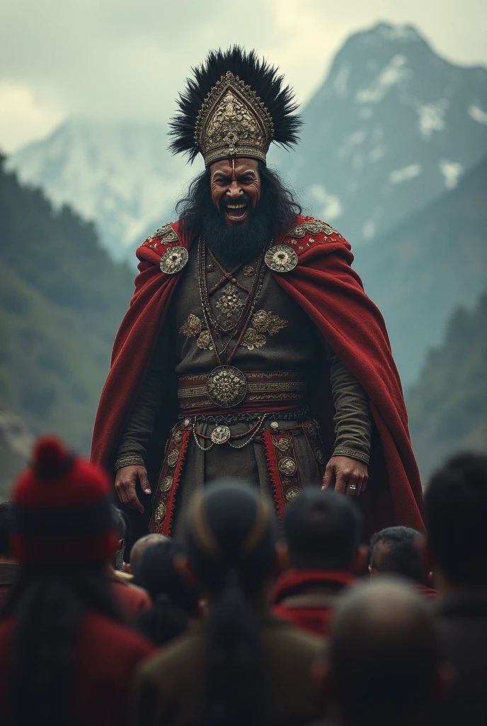 (photorealism:1.2), Tupac Amaru encouraging the Inca army in the rebellion
