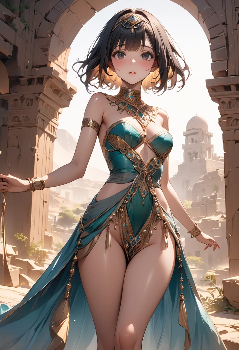 (巨作, Best quality, Realistic),
1girl huge large breasts,(on the St. Peter's Square of Vatican,crowd of,navel),gypsy dress,(Princess Eyes,shiny pupils),Dancing,  Gold, banquet, crowd of, picking up skirt,Pale skin,
[Slight smile],