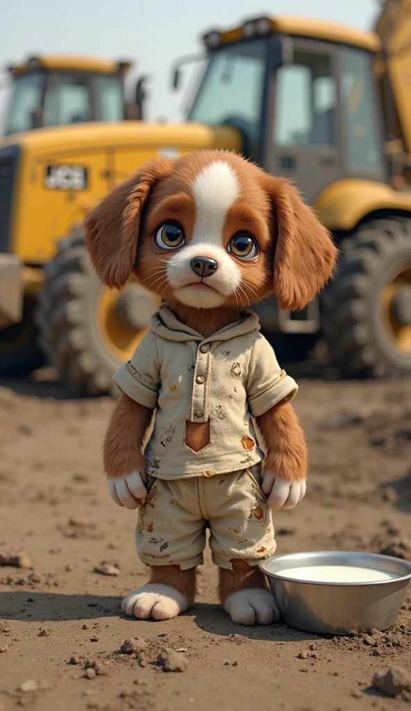 A puppy sniffing a human baby