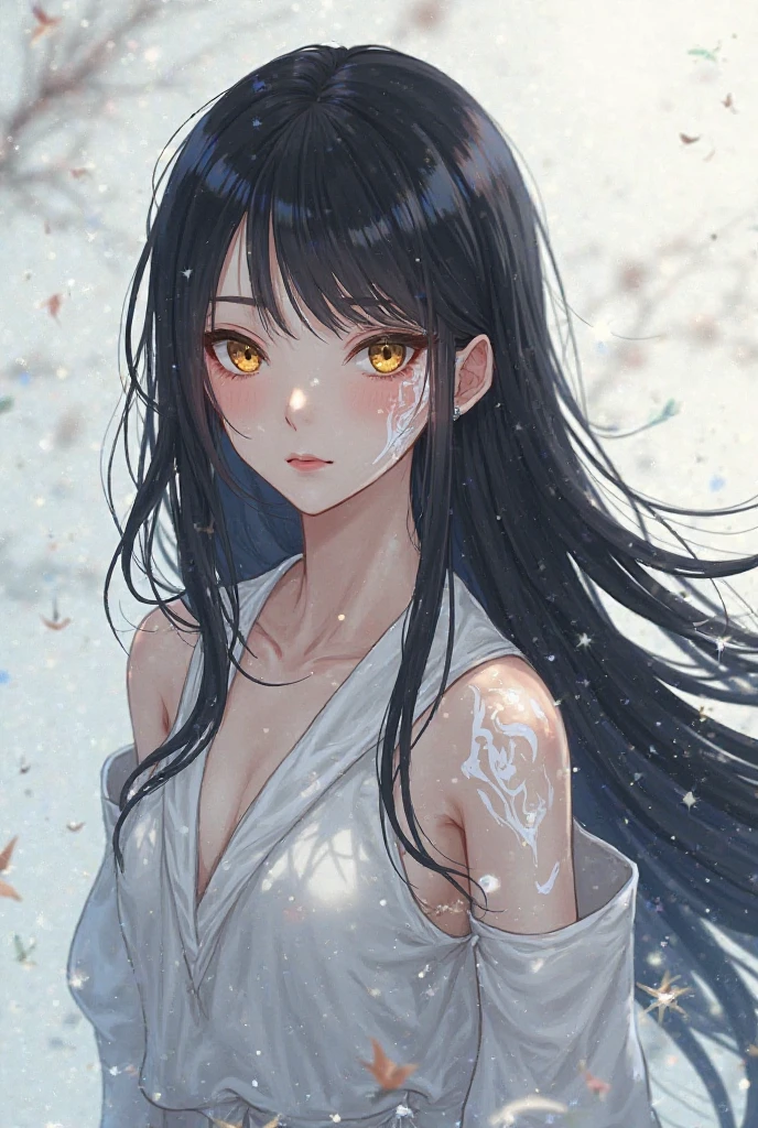 Top Quality, Realistic, Jet Black Background, High Resolution, Soft Focus, (Snowfall: 1.5), (Haze: 1.5), (In the Deep Forest), (Falling Snow), ((Snow Light)), (Blowing Snow))), (Snow Storm)))), (Ghost of a beautiful snow woman with jet-black long black hair in a white silver yukata: 1.8), ((Feet are transparent: 1.5)))), Anger, Fury, Melancholy, Shaking black hair, Glossy, Shining skin, Beautiful and beautiful, (((lose yourself in anger and forget the cold)), ((arms spread forward)), (monochrome: 1.5), (black and white: 1.5), (platinum eyes glaring at you), whiteout, white and white and white, legs transparent, whole body, legs disappear, feet hazy