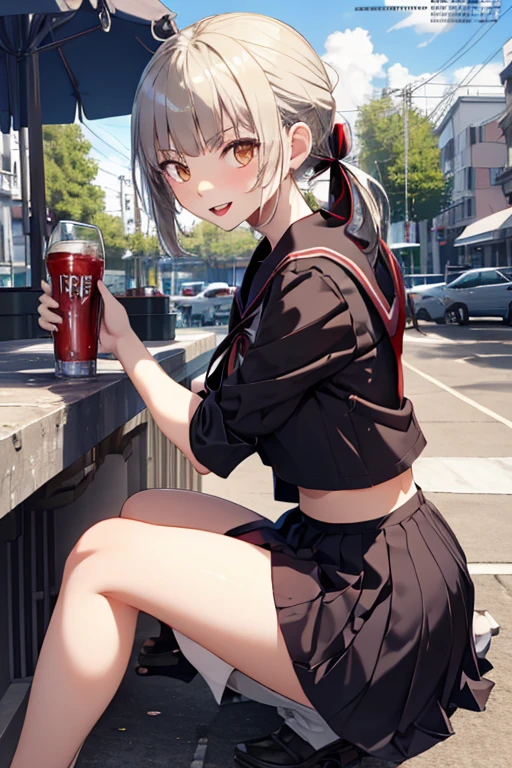 masterpiece, best quality, 1girl, solo, <lora:sse:1>, pants, silver hair, twintails, shirt,