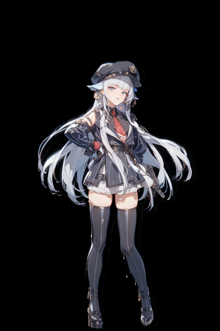 <lora:abydosV1:0.8>,1girl,clothed,(white background:1.4),pure white background,full body,colorful,nice hands, <lyco:GoodHands-beta2:1.0>,(nonomi (blue archive):1.2), solo, halo, green eyes, breasts, skirt, large breasts, long hair, , school uniform,
